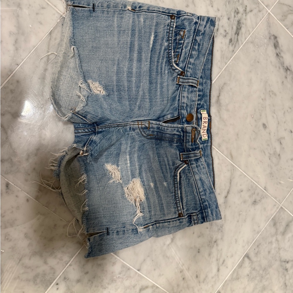 J Brand Light Blue Distressed Jean Shorts